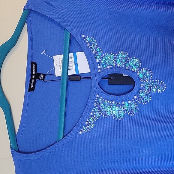 Blue Embellished Women's Top - Picture 2 of 7